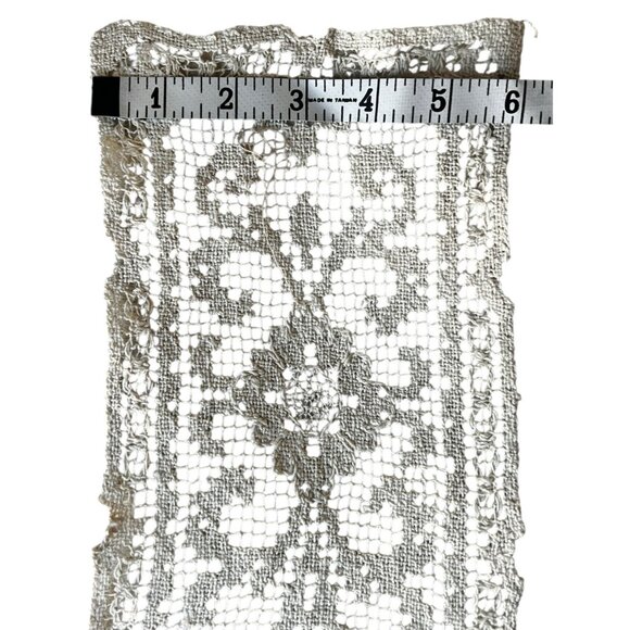Antique Bosa Lace Handmade Antimacassar Set Intricate Net & Darning Italy Doily - Picture 16 of 16